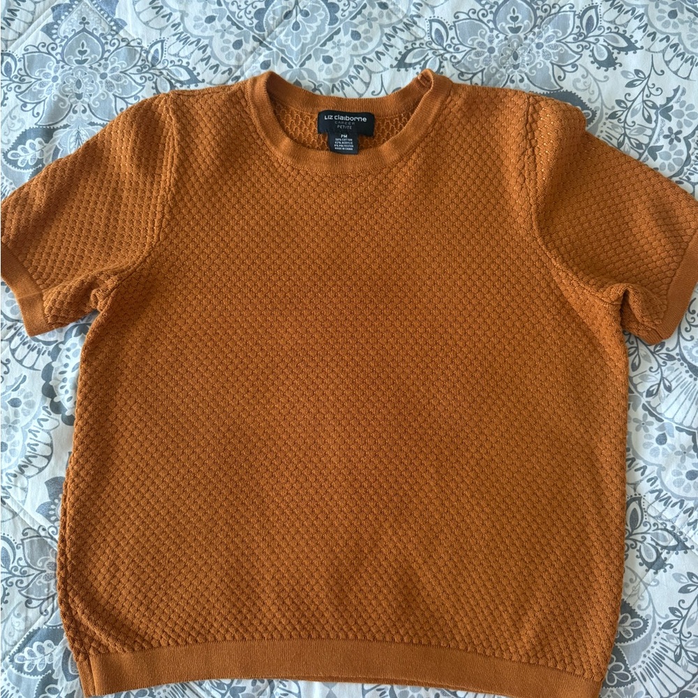 Liz Claiborne Burnt Orange Knit Top